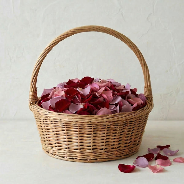Basket of Fresh Rose Petals
