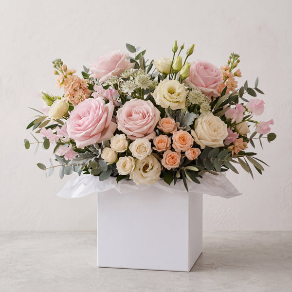 Classic Sympathy Box Arrangement | Garden Pastels